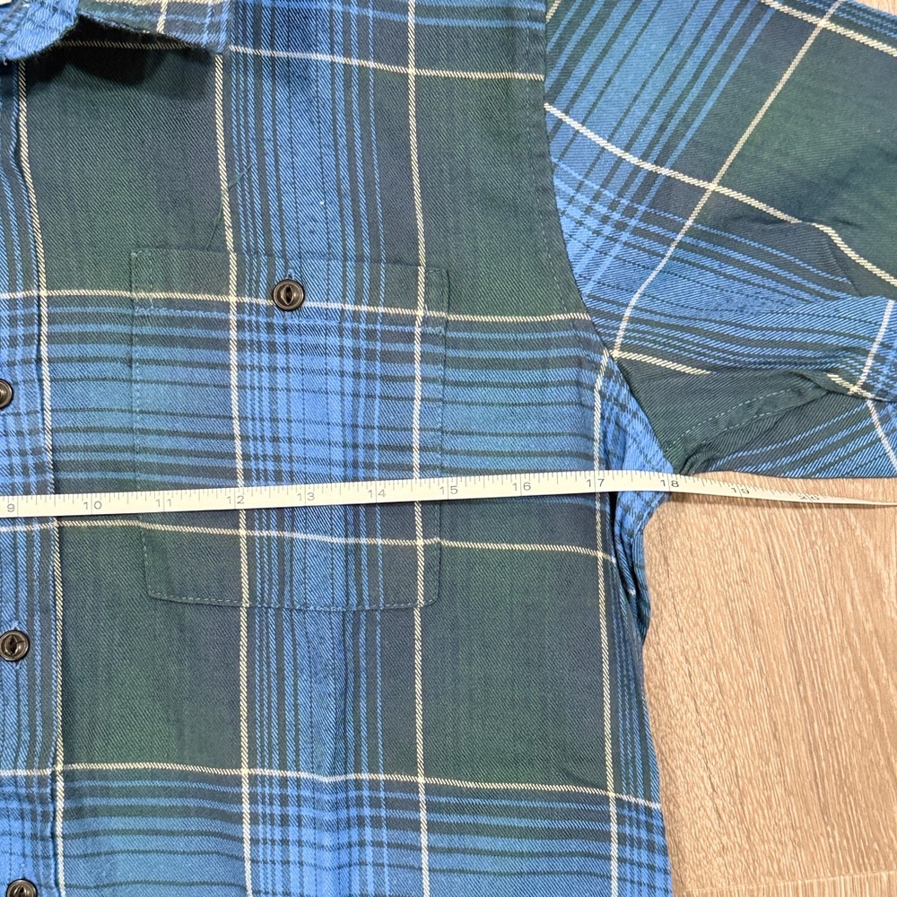 Ezekiel‎ Men's Navy and Teal Plaid Short Sleeve Shirt Size S - Picture 4 of 8
